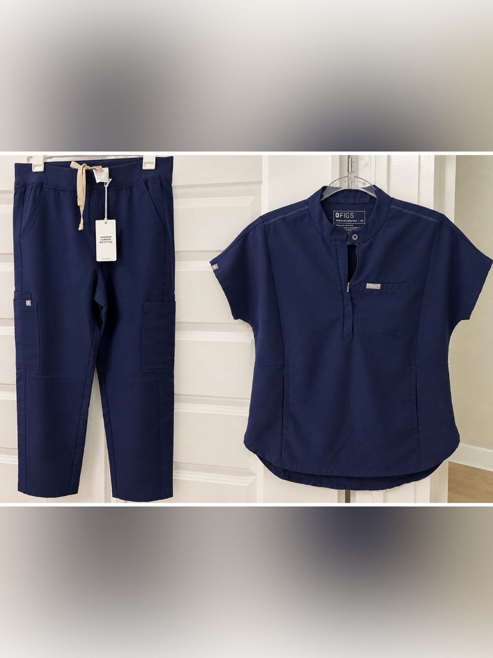 FIGS Axim Navy Cargo Scrub Pants SML Short